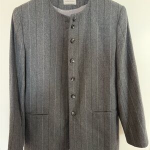 Gray Pinstripe Blazer by Ashley Brooke